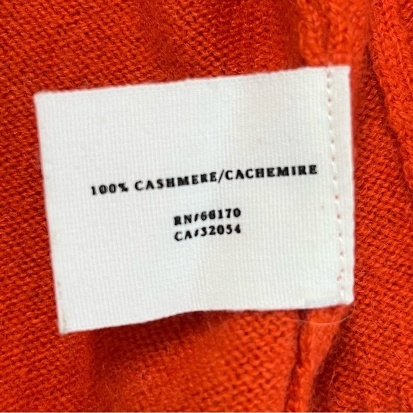 Anthropologie Sparrow Cashmere Funnel Mock Neck Sweater Jumper Women S in Orange - Picture 8 of 8